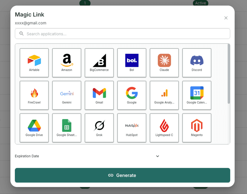 Magic link interface